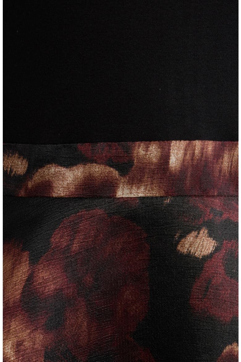 Mock Neck Fit and Flare Dress, Alternate, color, ANNE BLACK MULTI