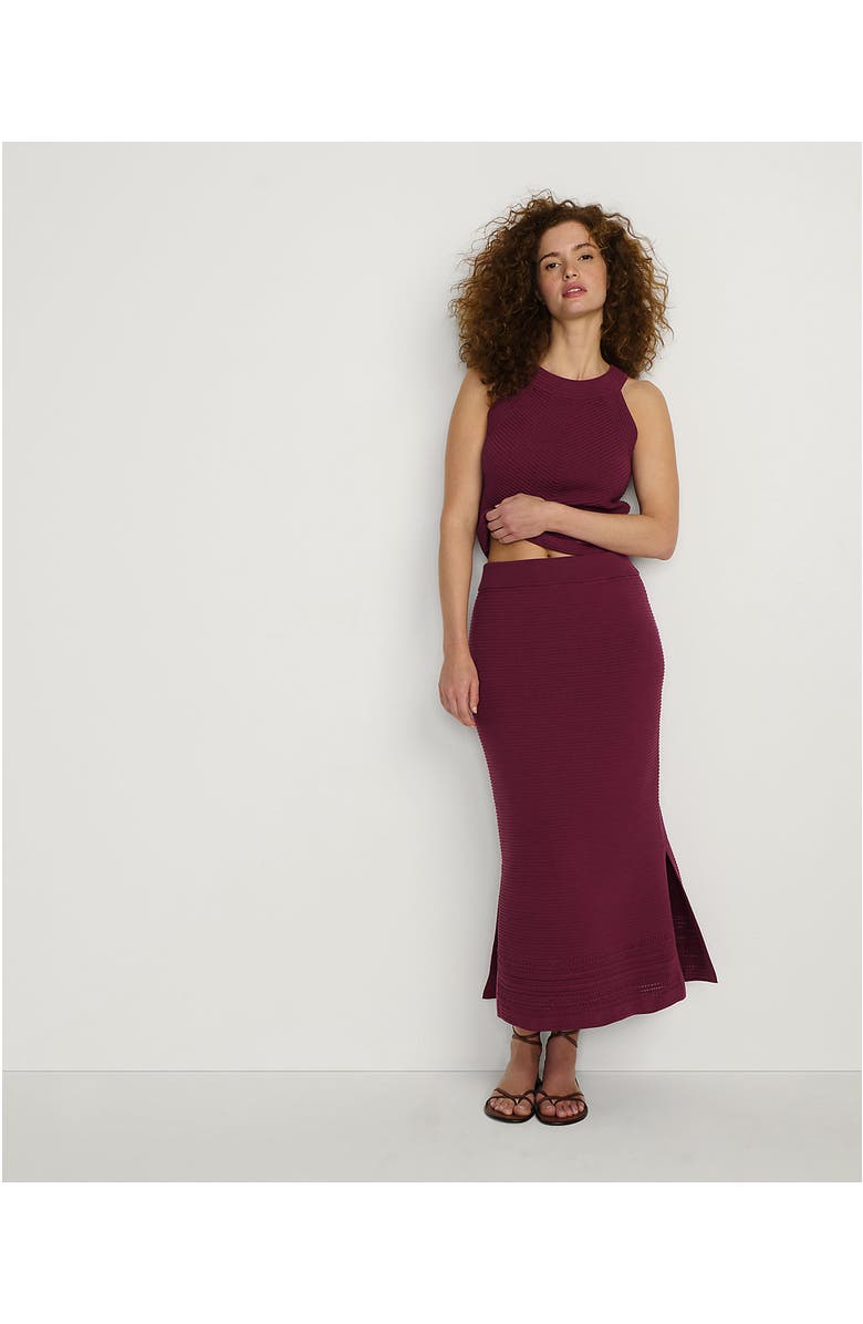 Lands' End Cotton Pointelle Sweater Maxi Skirt - Set Bottom, Alternate, color, 