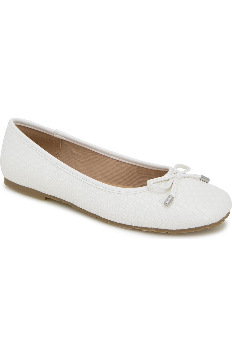 Reaction Kenneth Cole Elstree Ballet Flat, Main, color, White Woven