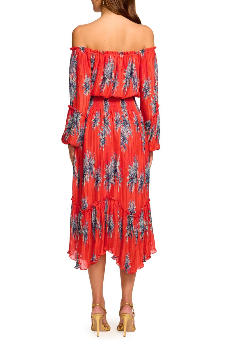 Alyce Floral Off the Shoulder Long Sleeve Dress, Alternate, color, BRIGHT LILY FLORAL