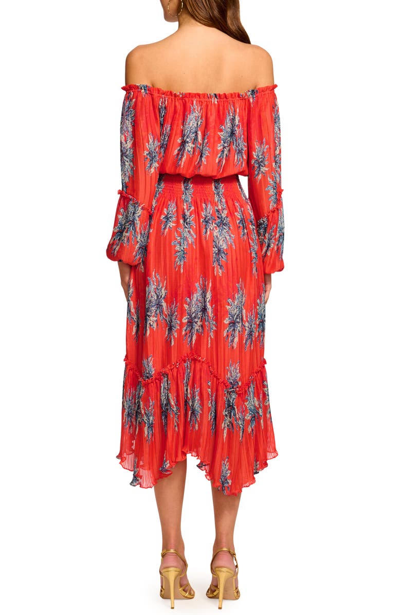 Ramy Brook Alyce Floral Off the Shoulder Long Sleeve Dress, Alternate, color, 