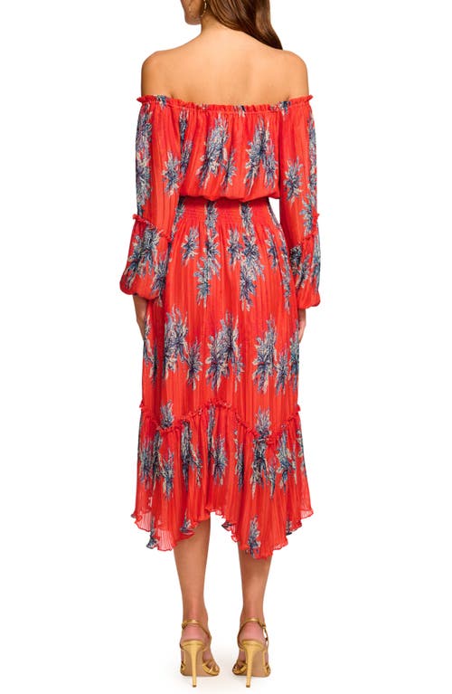 RAMY BROOK RAMY BROOK ALYCE FLORAL OFF THE SHOULDER LONG SLEEVE DRESS