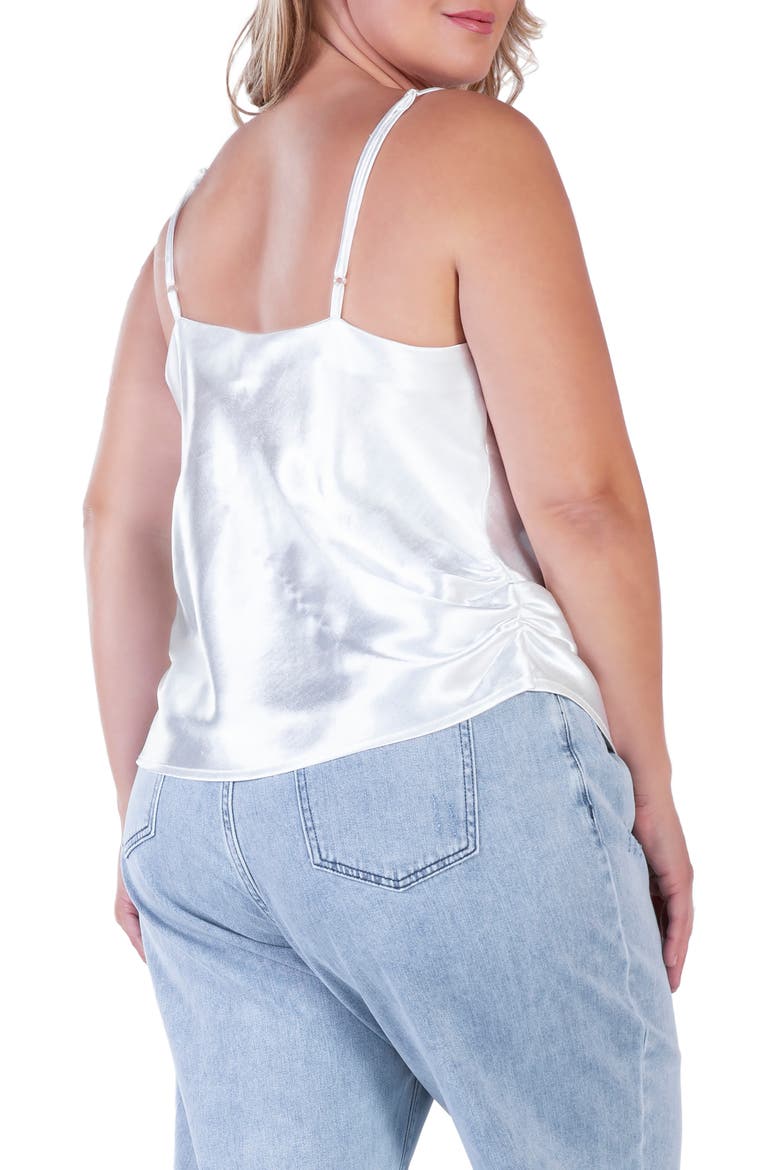 Cowl Neck Satin Camisole, Alternate, color, SILVER