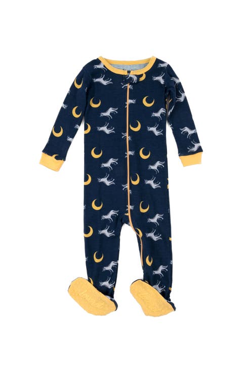 Footed Printed Cotton Matching Family Pajamas, Animal Kingdom Prints (Baby)