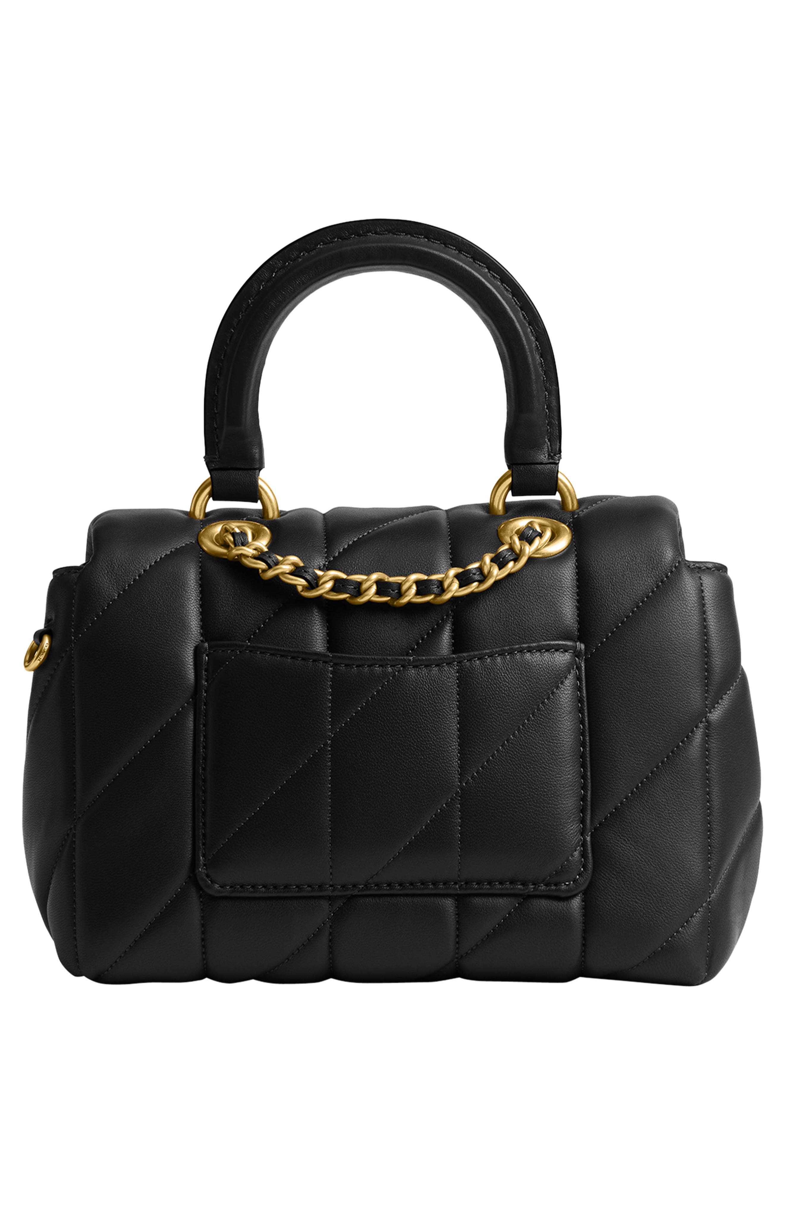 COACH Tabby Quilted Leather Convertible Top Handle Bag, Alternate, color, Black