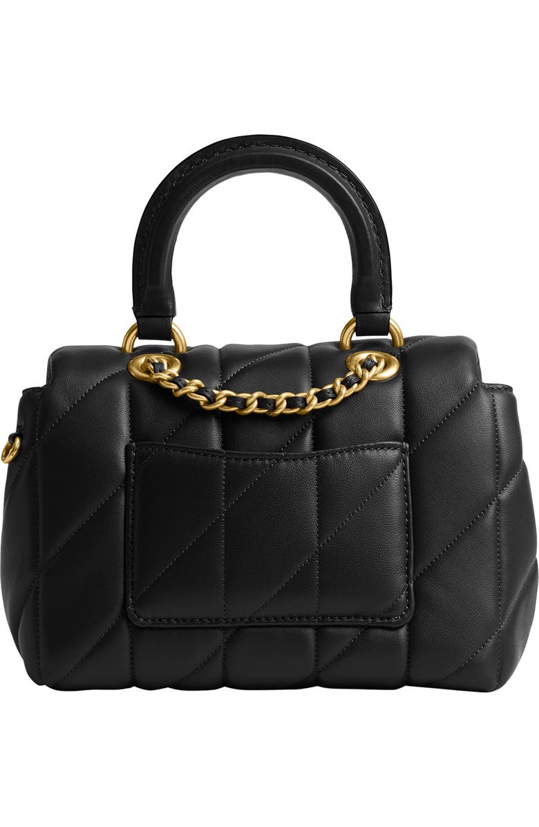 COACH Tabby Quilted Leather Convertible Top Handle Bag, Alternate, color, Black