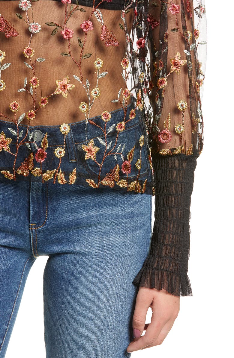 Endless Rose Embroidered Mesh Top, Alternate, color,