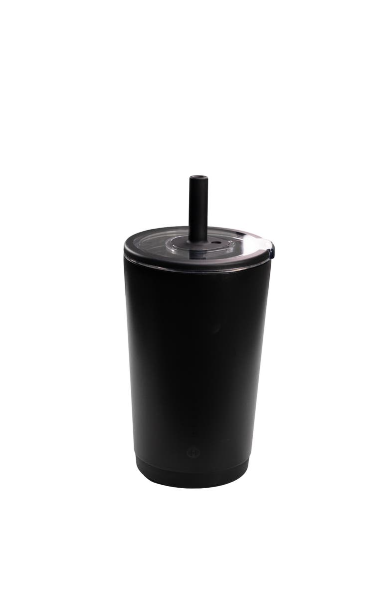 HydroJug Everyday Tumbler - Ceramic-Lined Insulated Tumbler with Straw and Soft-Touch Lid, Cup Holder Friendly, Main, color, Black