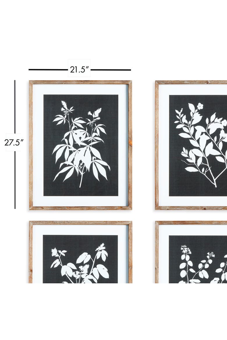 Monochrome Botanical Prints Set of 4, Alternate, color, Black