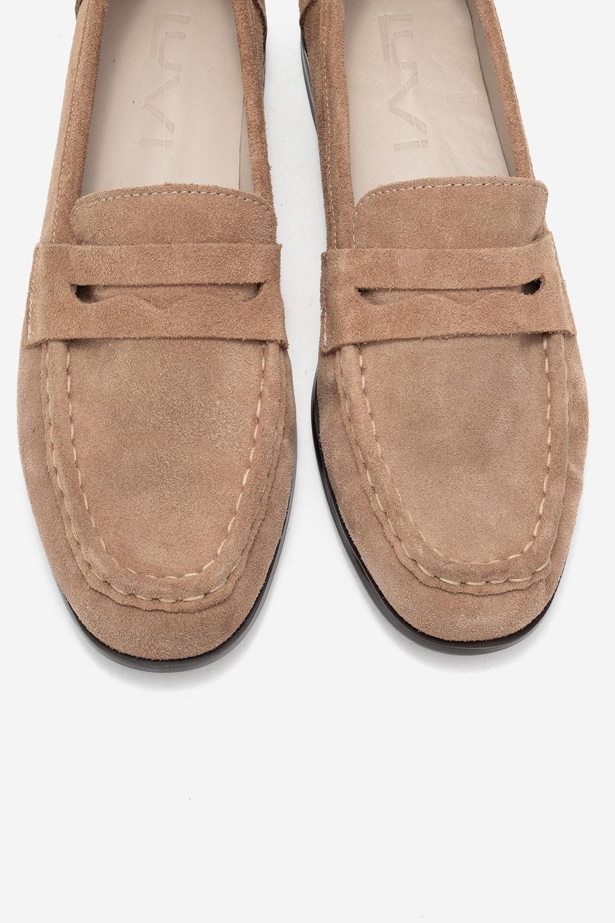 Valia Leather Loafer, Alternate, color, Cognac Suede