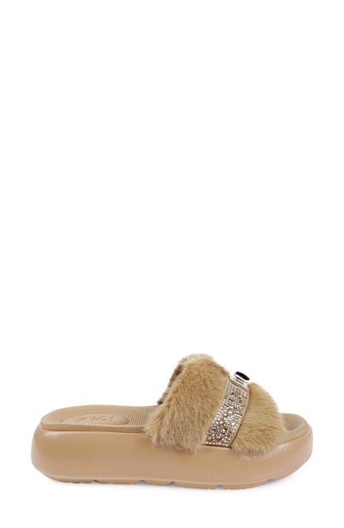 Zigi Finley Faux Fur Platform Sandal In Neutral