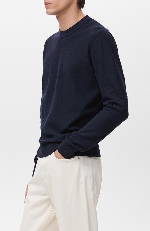 Mango Men's Microstructure Cotton Knitted Sweater In Black