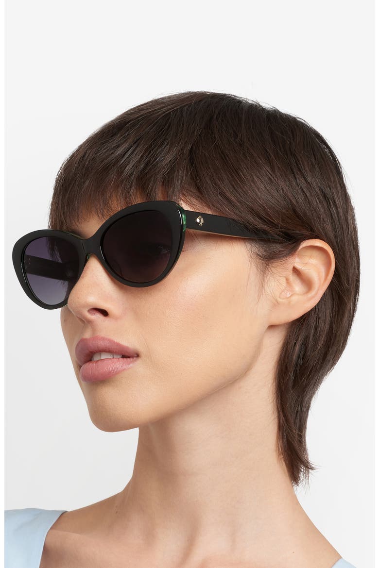 josi 55mm cat eye sunglasses, Alternate, color, BLACK/ DARK GREY