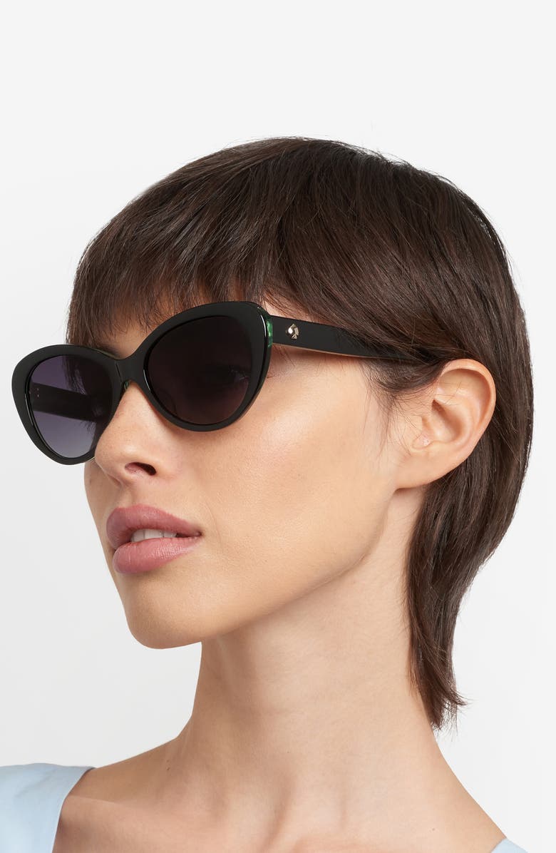 Kate Spade New York josi 55mm cat eye sunglasses, Alternate, color, Black/ Dark Grey