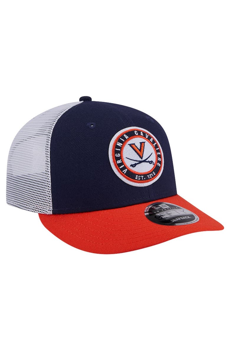 New Era Men's New Era Navy Virginia Cavaliers Throwback Circle Patch 9FIFTY Trucker Snapback Hat, Alternate, color, Navy