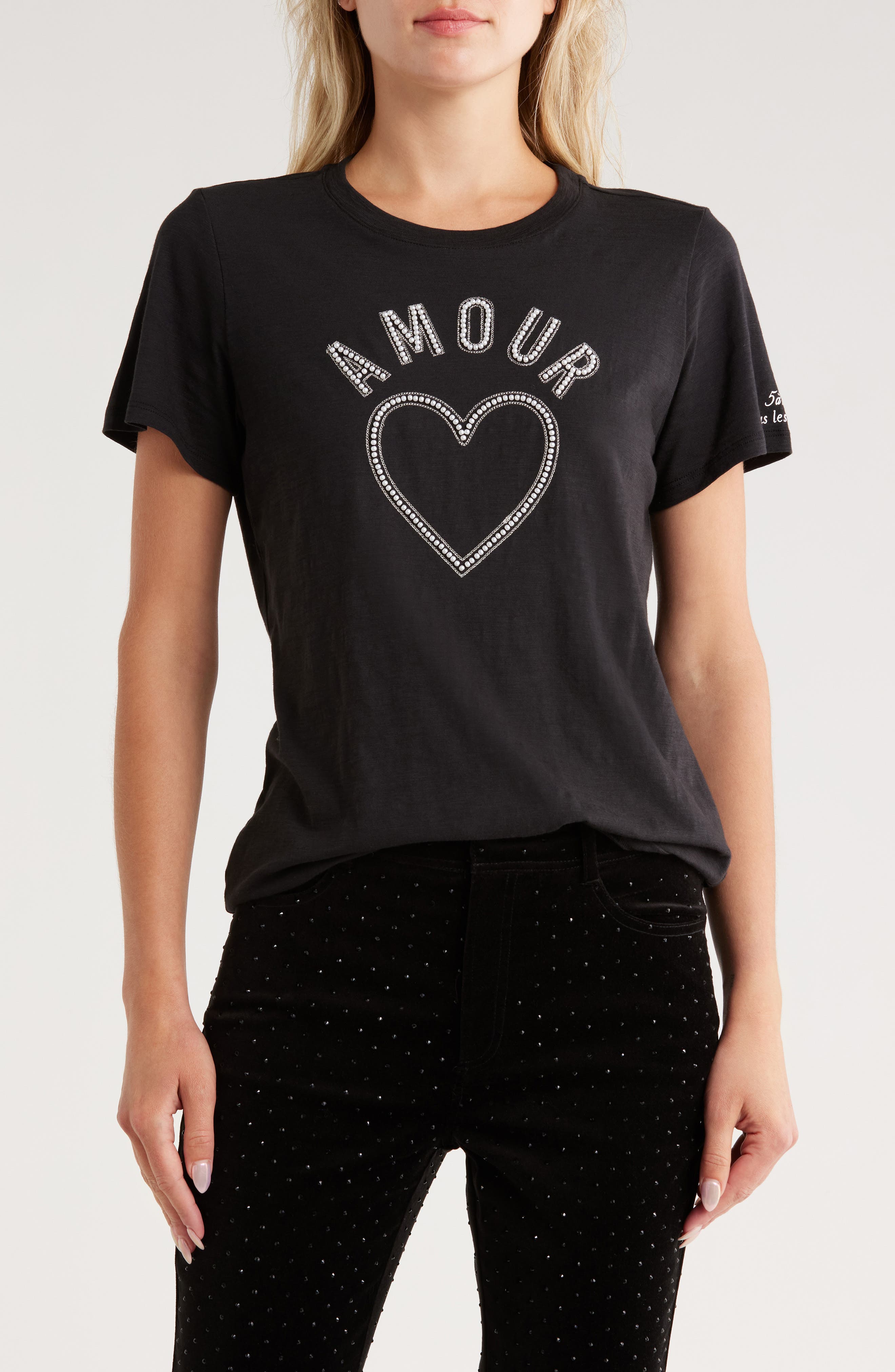 Cinq à Sept Beaded Amour Graphic T-Shirt