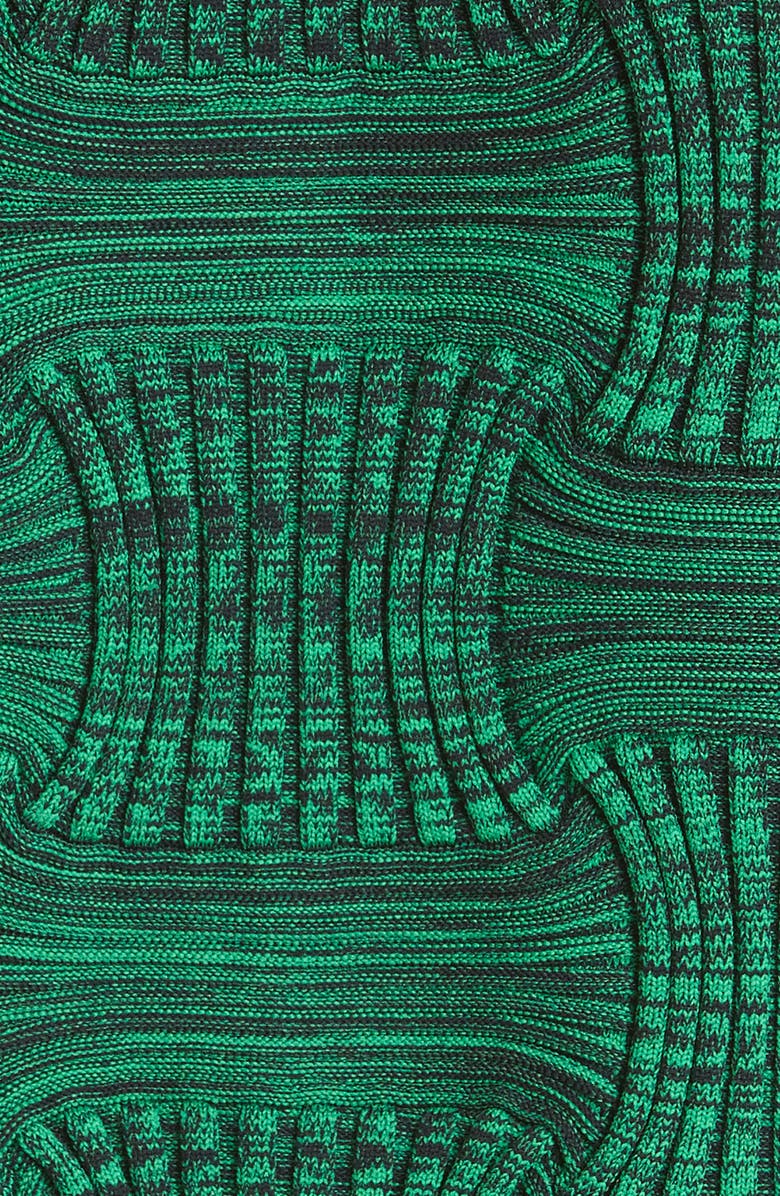 Bottega Veneta Stand Collar Zip Front Recycled Polyester Rib Sweater, Alternate, color, 