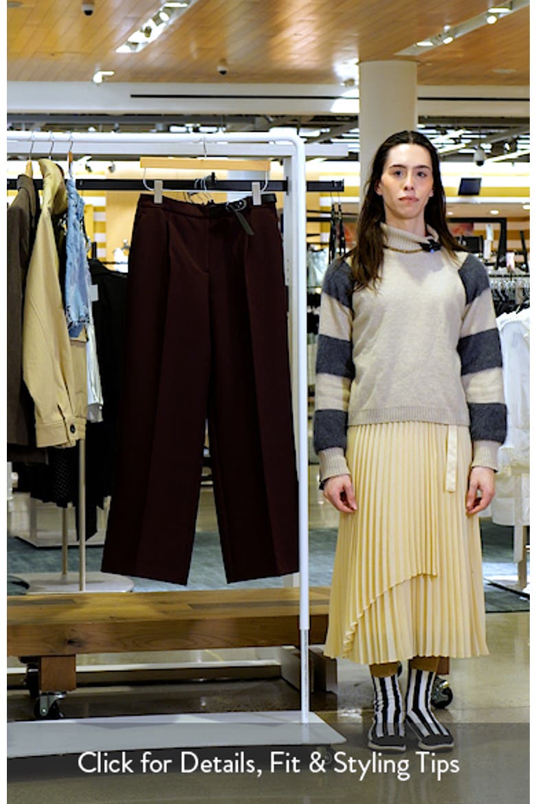 Mid Rise Straight Leg Belt Pants video