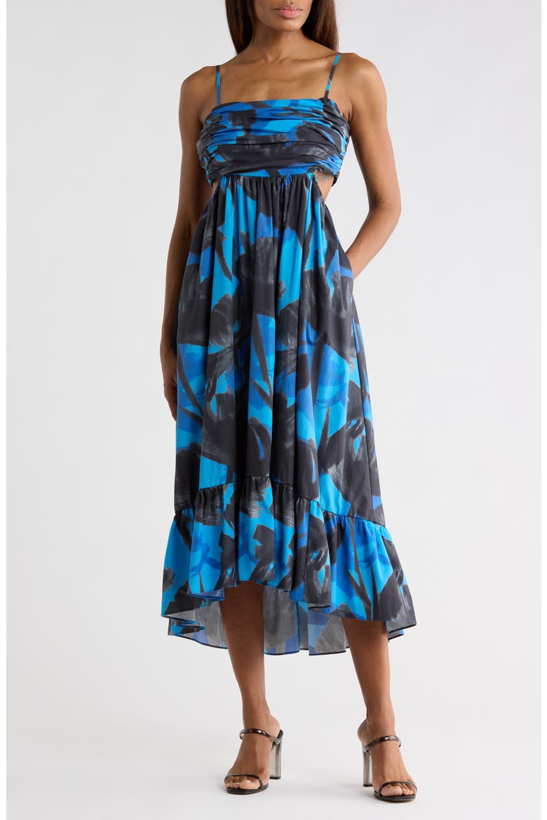 Mabel Cutout Cotton Maxi Dress, Main, color, NAVY