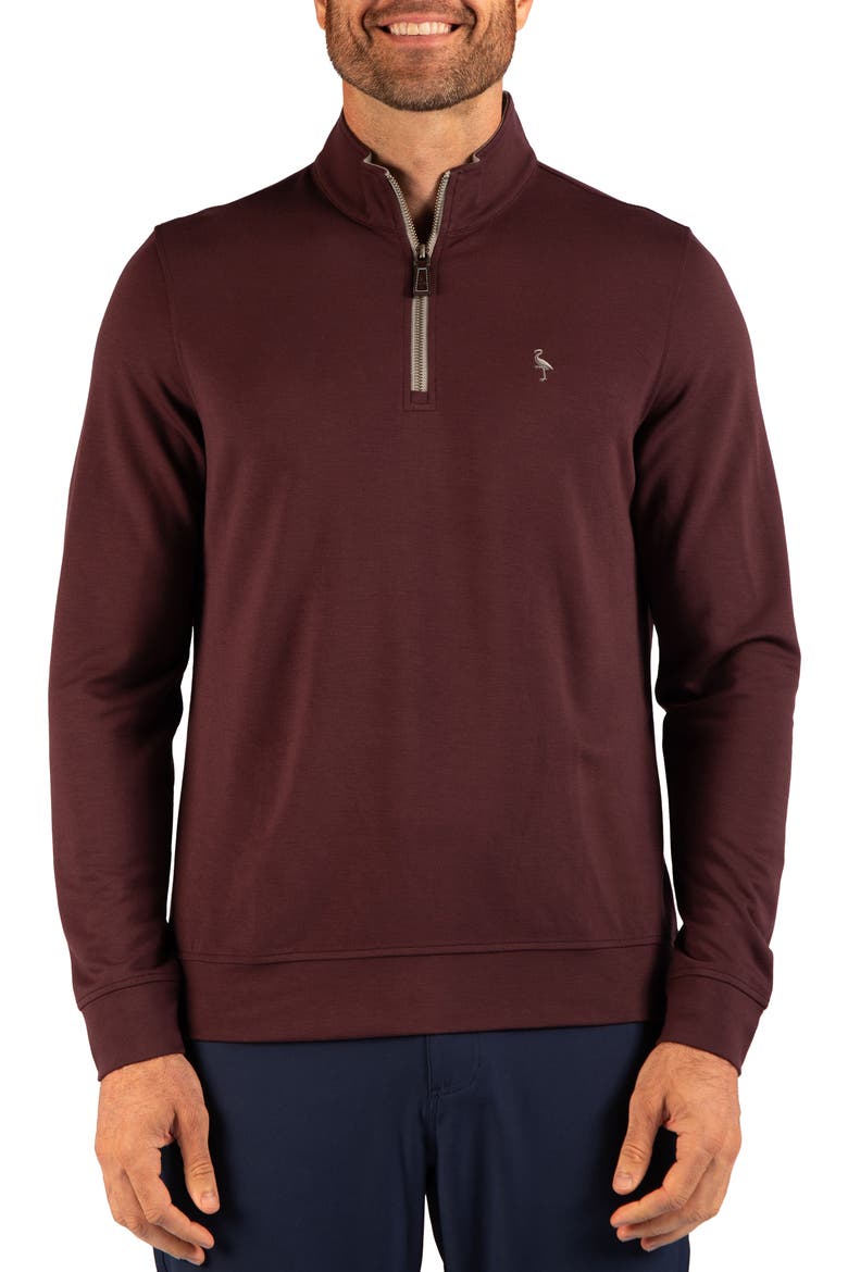Stonewashed Quarter Zip Pullover, Main, color, WINE