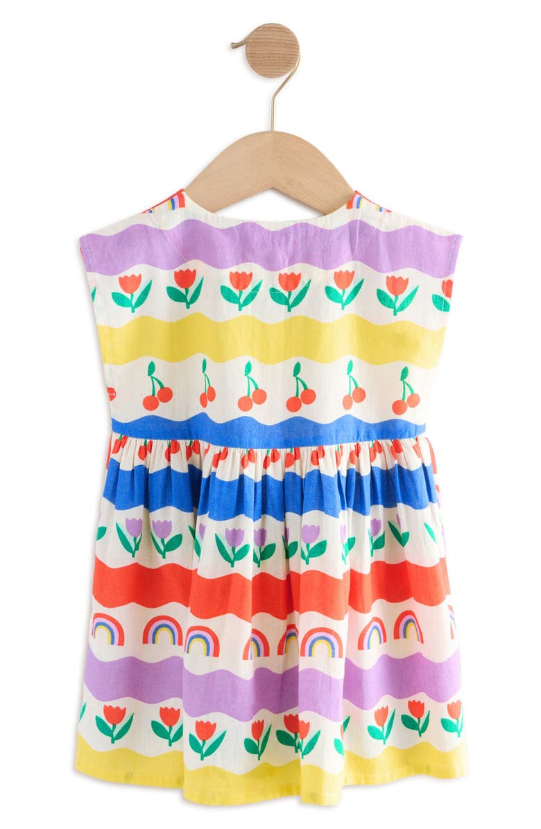 NEXT Kids' Cotton & Linen Button-Up Dress, Alternate, color, Red