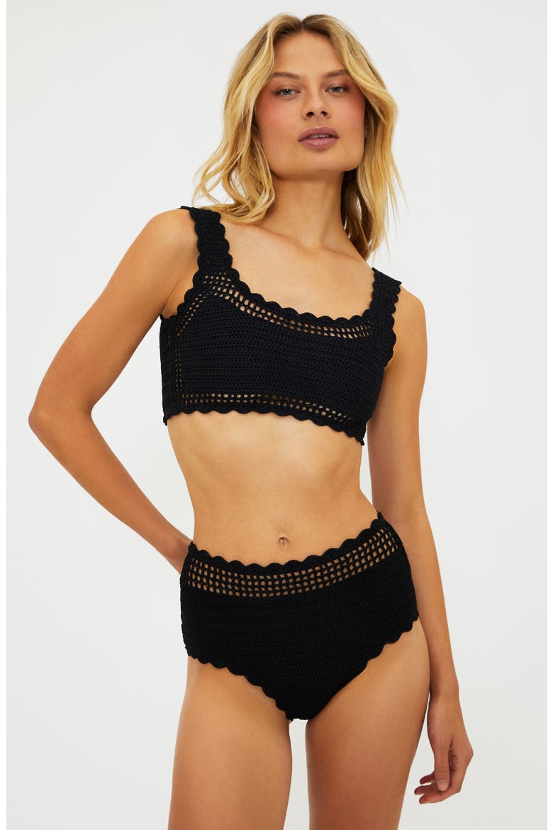 Andy Crochet Bikini Top, Alternate, color, BLACK