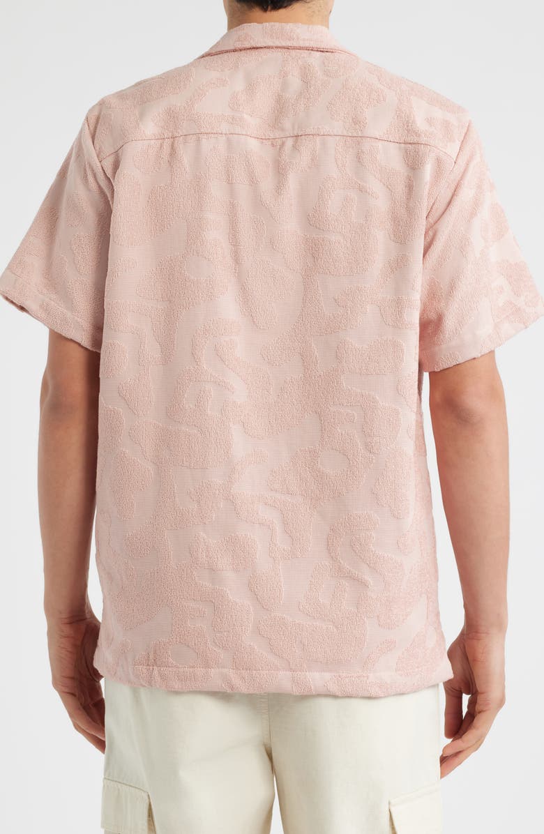 OAS Puzzlotec Texture Terry Cloth Camp Shirt, Alternate, color, Blush