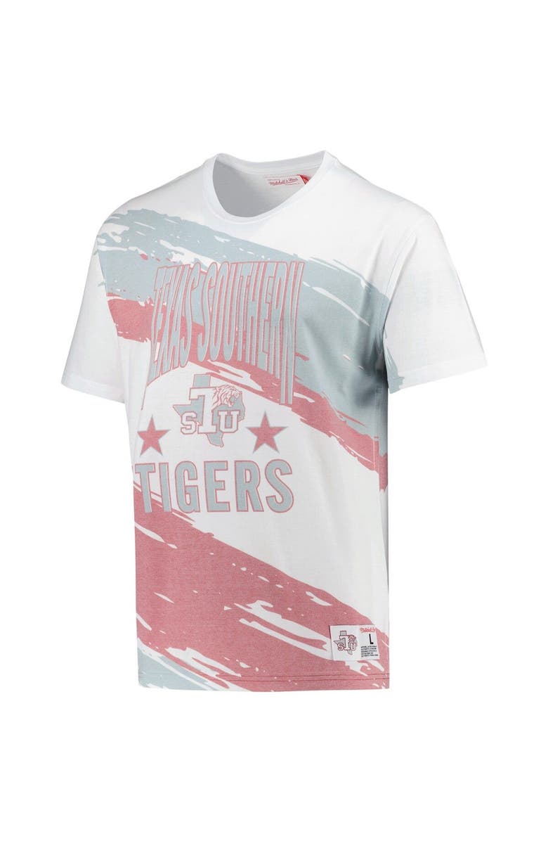 Mitchell & Ness Men's Mitchell & Ness White Texas Southern Tigers Paintbrush Sublimated T-Shirt, Alternate, color, White