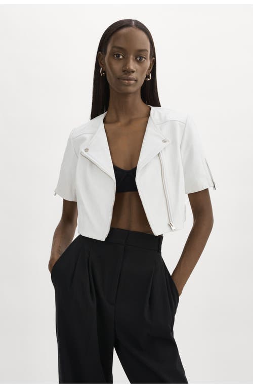 Lamarque Kirsi | Cropped Biker Jacket In White