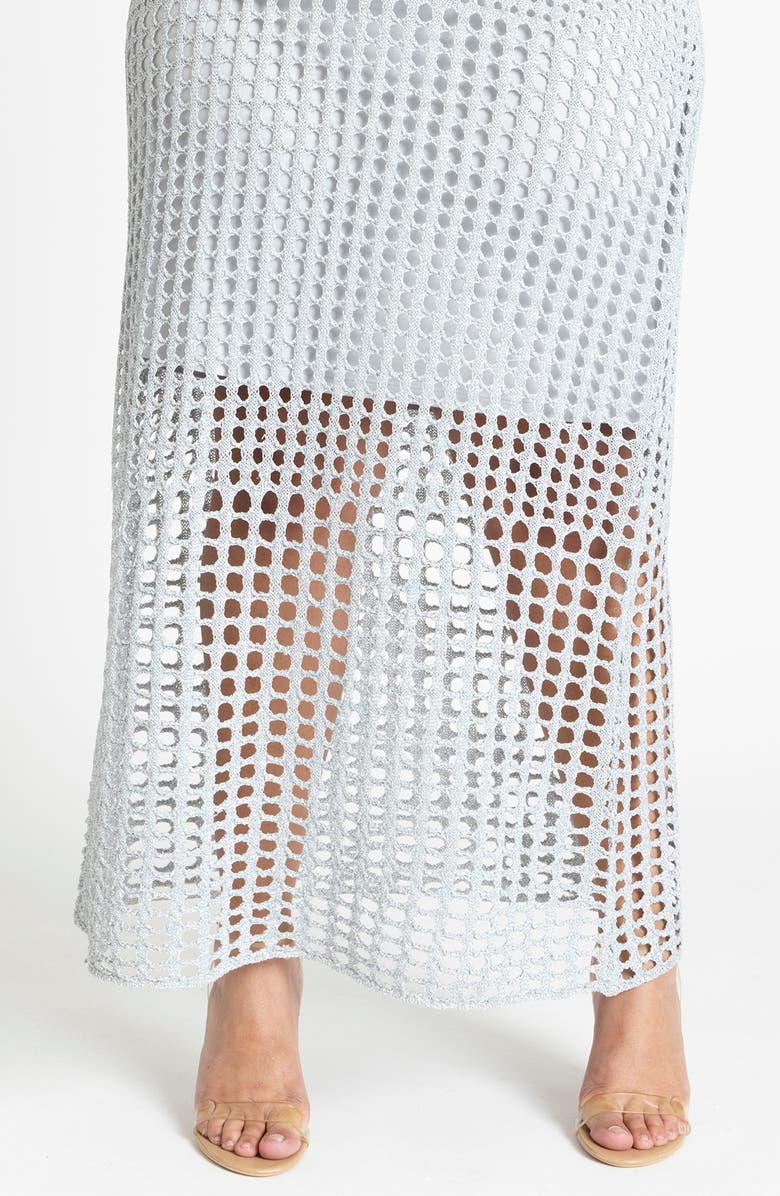 ELOQUII Metallic Sleeveless Maxi Sweater Dress, Alternate, color,