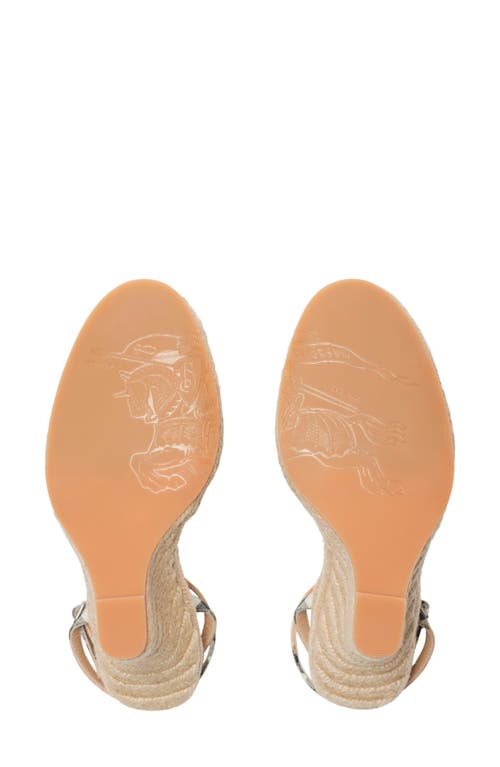 Burberry Mews Ankle Strap Espadrille Wedge Sandal In Sand Ip Check