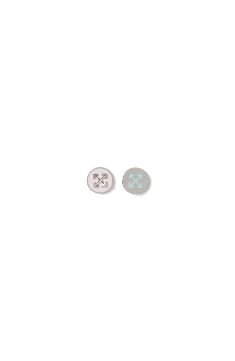 OFF WHITE Women's Silver Arrow Button Studs Earrings, Main, color,