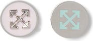 OFF WHITE Women's Silver Arrow Button Studs Earrings