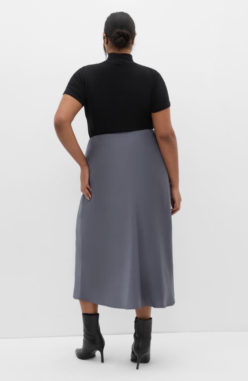 City Chic Miranda Midi Skirt In Gray