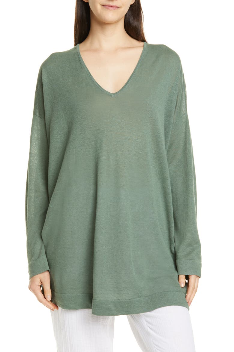V-Neck Tunic, Main, color, NORI