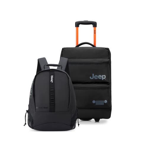 Softside 20" Two Wheel Rolling Travel Duffle Bag [JS006B] & Laptop Travel Backpack [JS011B] Set