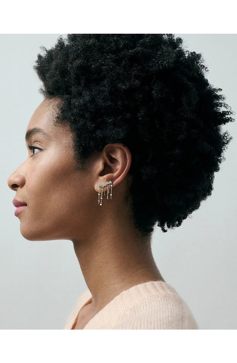 Astley Clarke Solid Gold Asteri Lab Grown Diamond Chain Crawler Earrings, Alternate, color, Gold