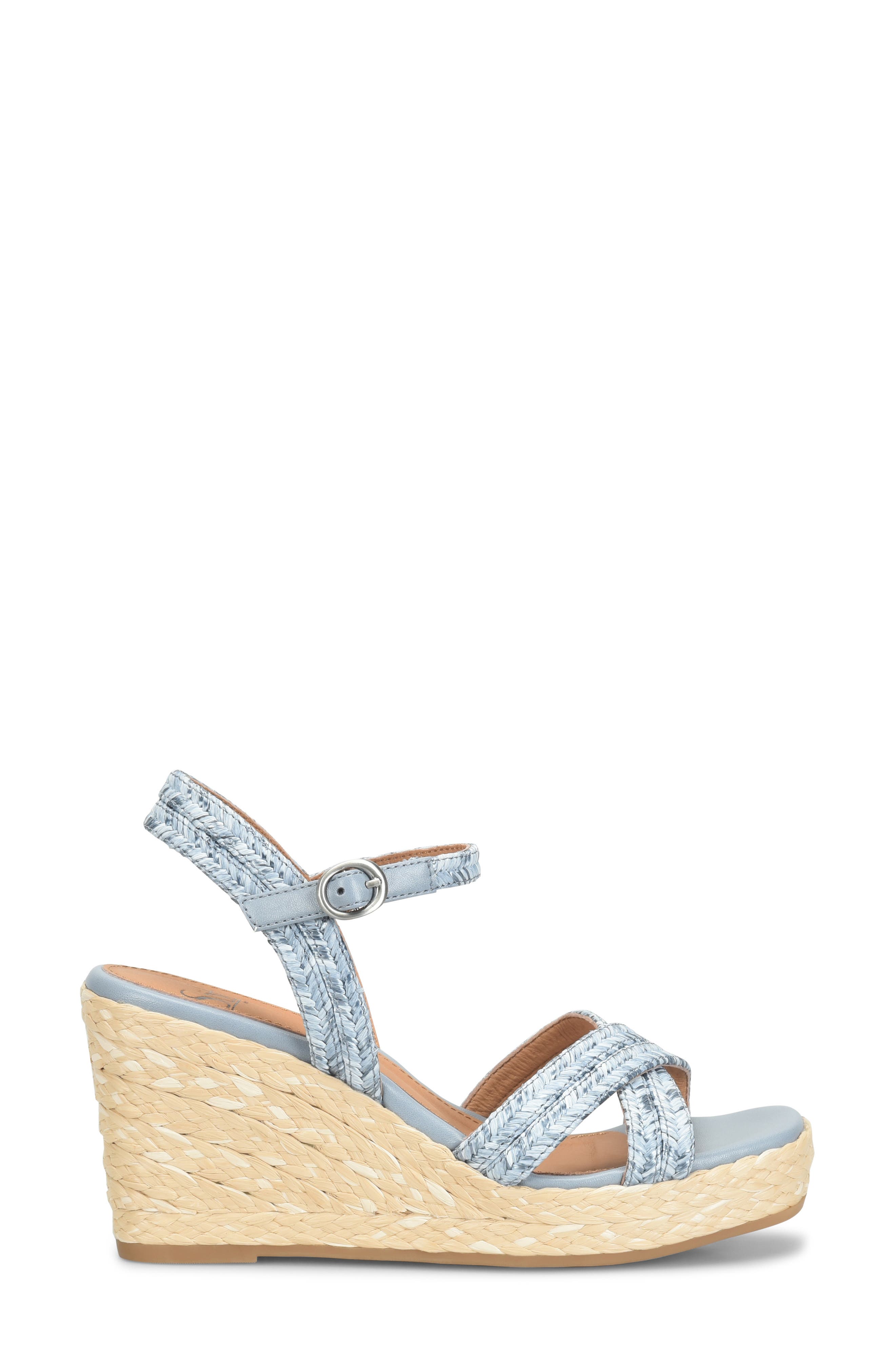 Newbury Espadrille Ankle Strap Platform Wedge Sandal, Alternate, color, BLUE