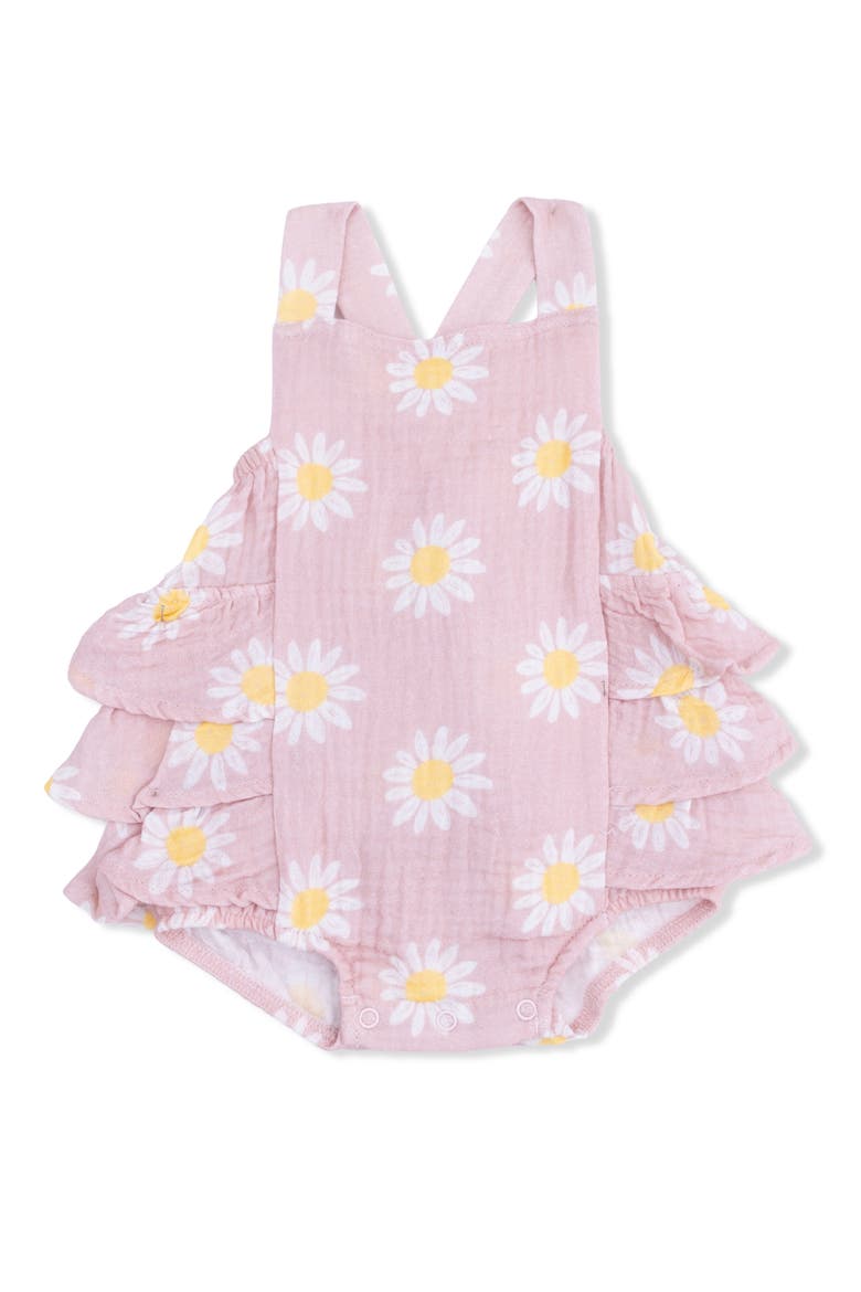 Caitlyn's Daisy Organic Cotton Muslin Romper, Main, color, PINK