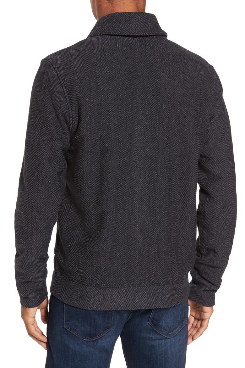Fleece Lined Shawl Collar Cardigan, Alternate, color, GREY PHANTOM HERRINGBONE