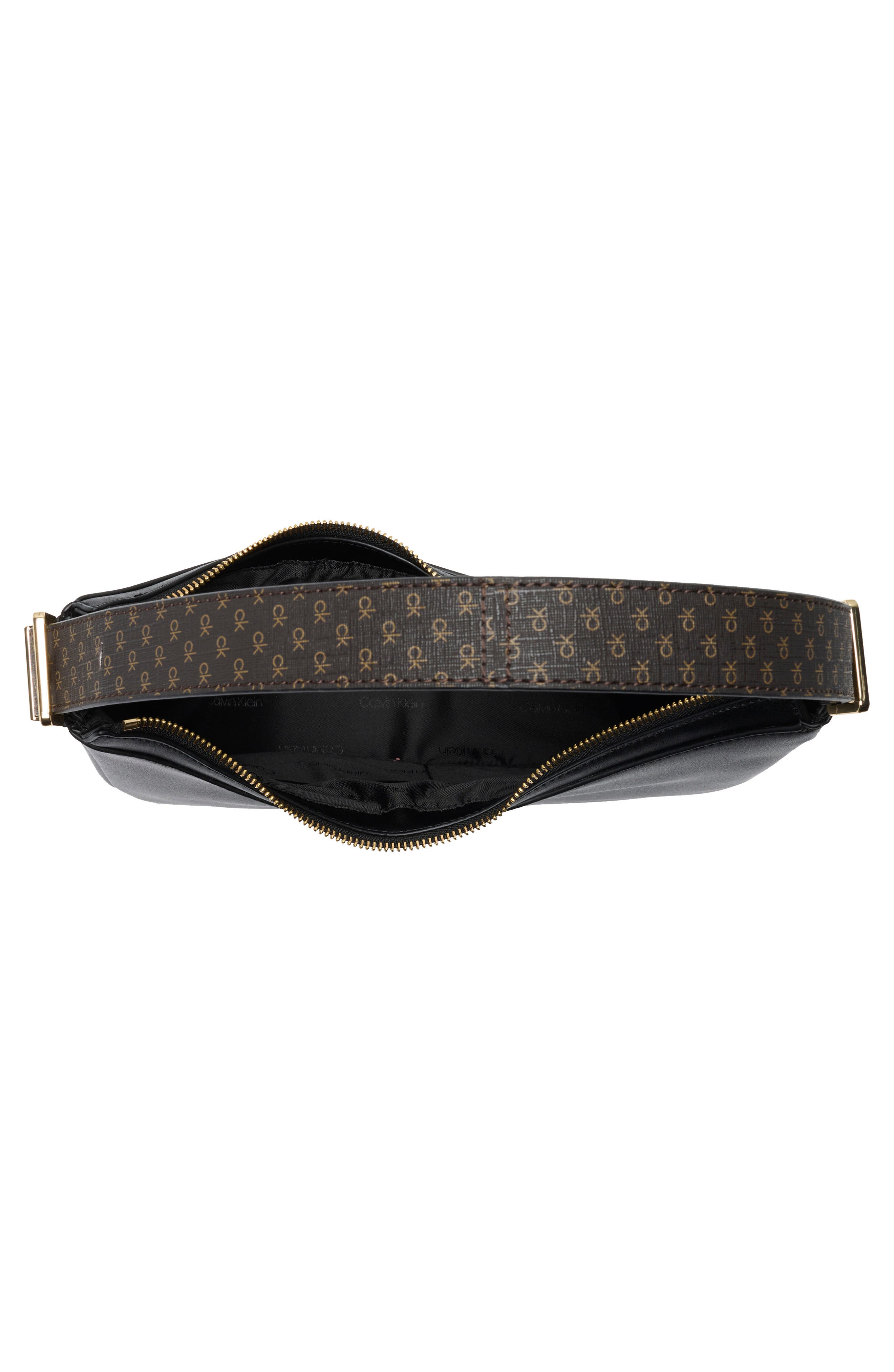 Calvin Klein Liliana Faux Leather Hobo Bag, Alternate, color, Brown/ Khaki/ Black