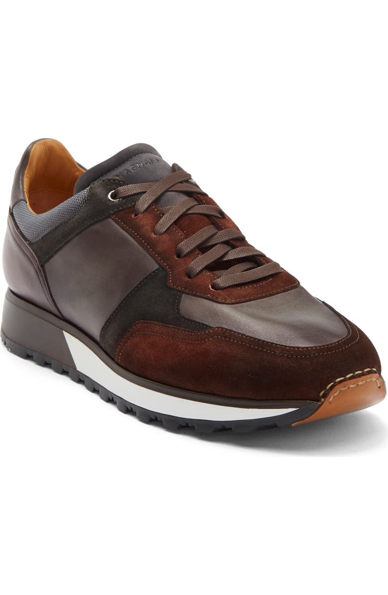 Magnanni Arco Sneaker, Main, color, Mid Brown