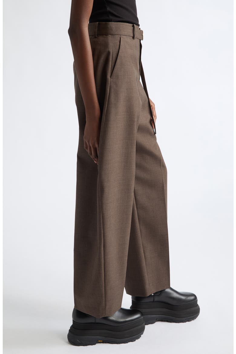 Silk & Cotton Barrel Leg Trousers, Alternate, color, BROWN