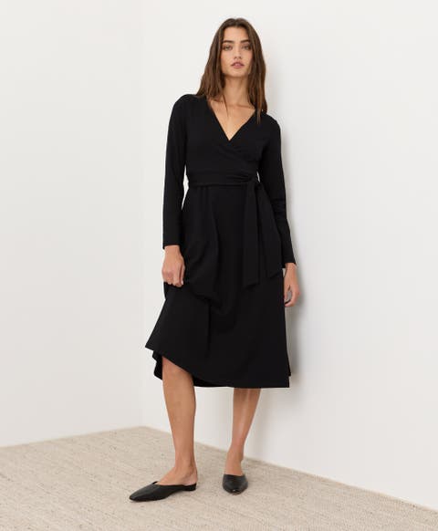 Fit & Flare Wrap Dress Made with Organic Cotton