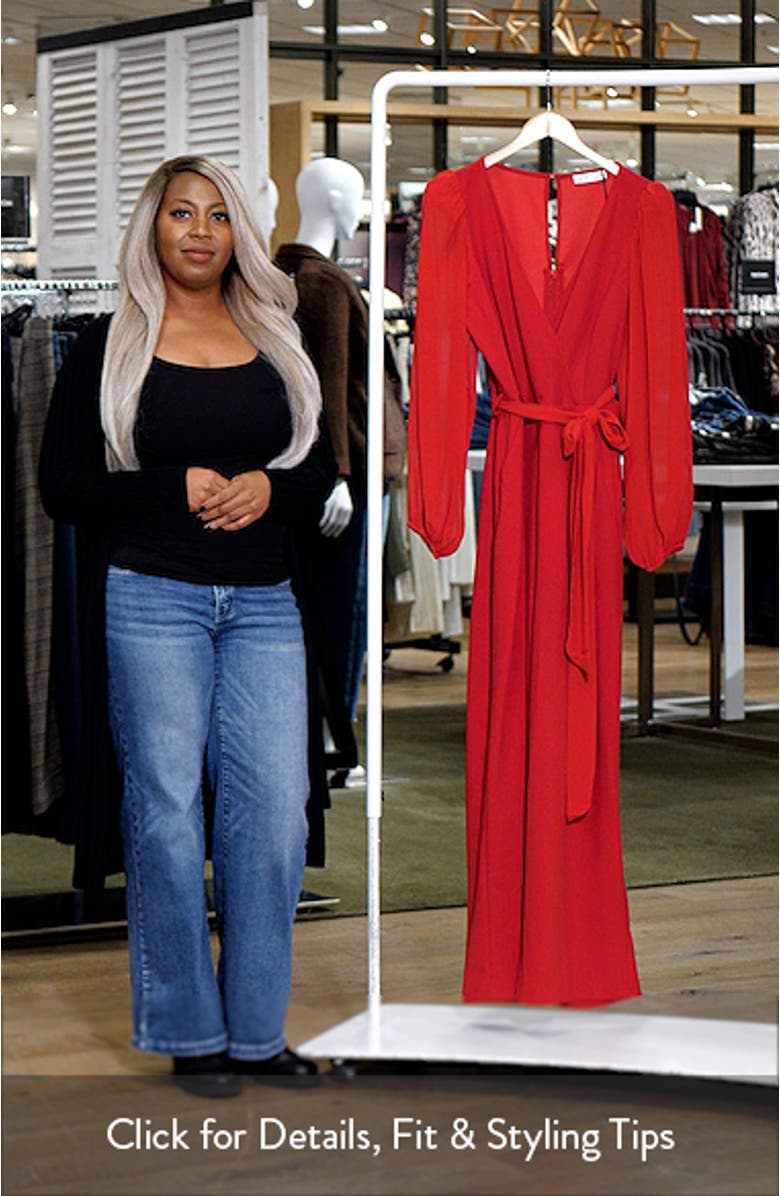 Belted Sheer Long Sleeve Jumpsuit, sales video thumbnail
