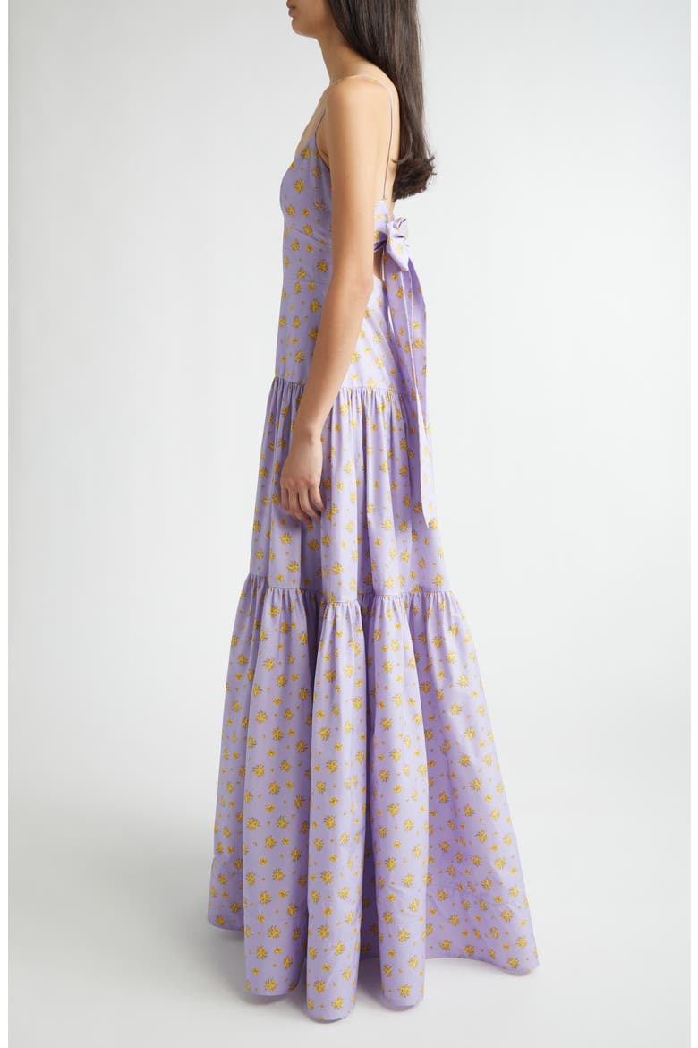 Floral Print Cotton Tiered Gown, Alternate, color, LAVENDER/ SUNFLOWER