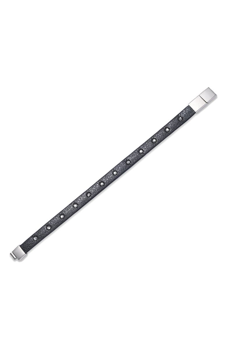 EYE CANDY LOS ANGELES Men's Midnight Studded Leather Bracelet, Alternate, color, 