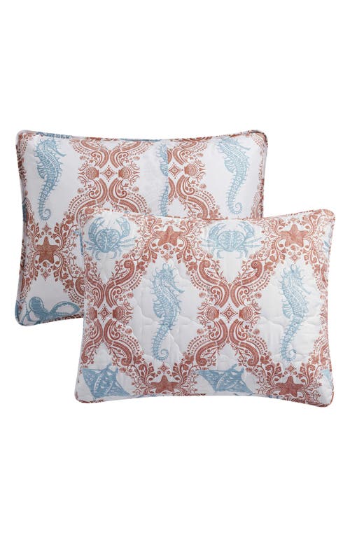 Vcny Home Coastal Coral 3-piece Quilt Set In Pink