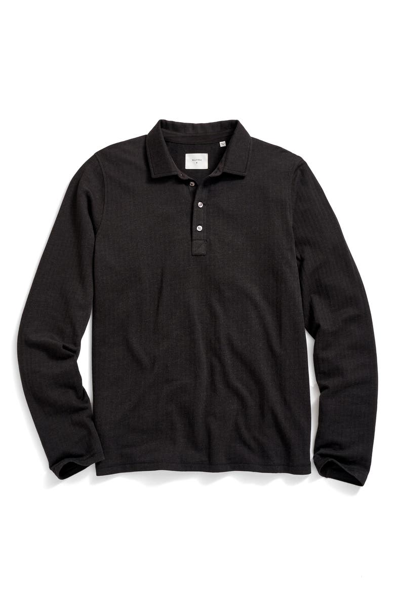 Billy Reid Long Sleeve Textured Stripe Polo, Alternate, color, 