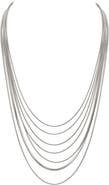 MADISON BEVERLY HILLS Vintage 1970s Silvertone 8 Strand Snake Chain Necklace